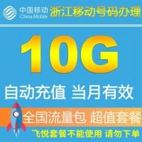 浙江移动流量共享10G 全国流量包 手机套餐包充值包2G/3G/4G叠加包 